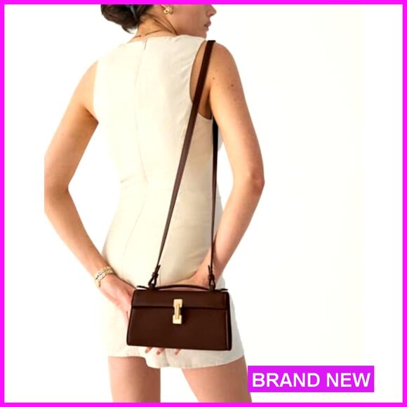 Small Vegan Leather Crossbody Clutch with Adjustable Strap - Picture 3 of 6